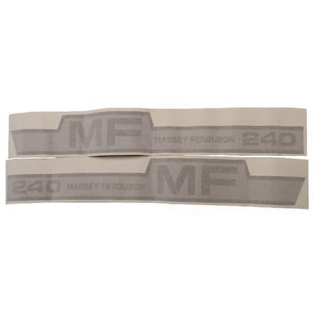 Aftermarket Custom Made Black & Silver Decal Set Fits Massey Ferguson 240 MF Tractor MAE30-0001